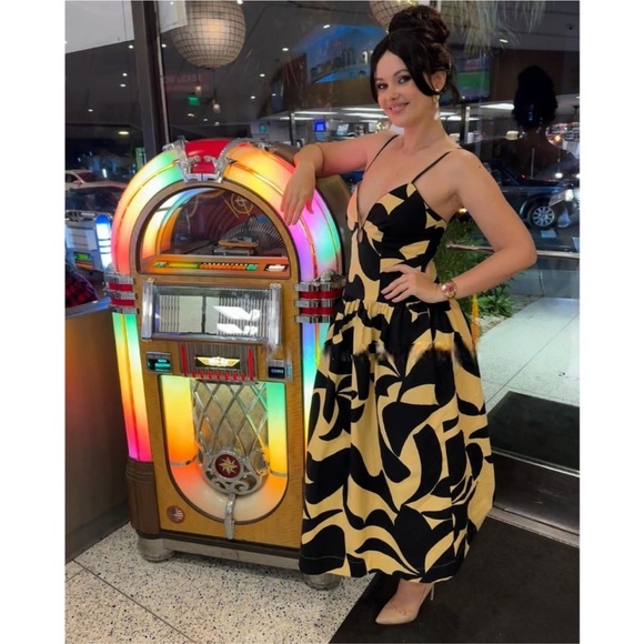 MON RENN viral bloggers favorite 100% cotton surreal midi dress NWT - Picture 6 of 16